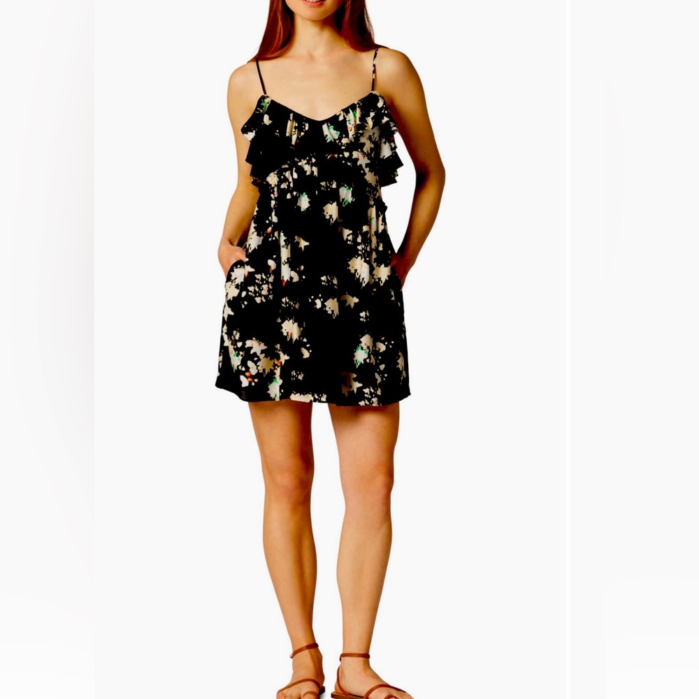 Joie Lilli Mini Dress in Caviar, size XL